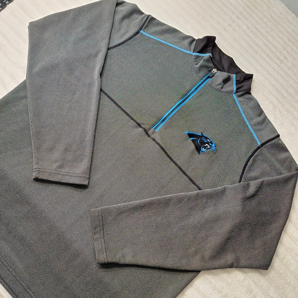Carolina Panthers Antigua 1/4 Zip‎ Performance Shirt L Gray NFL Football Golf